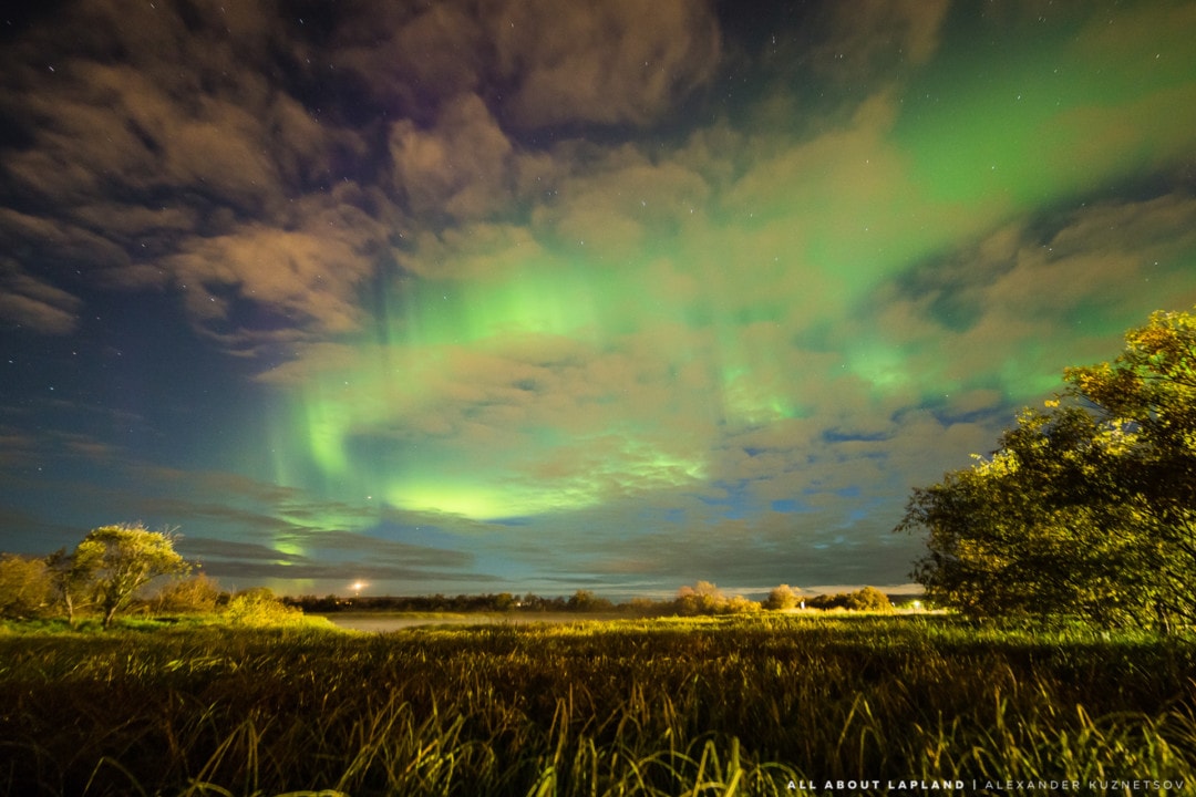 Northern lights in Autumn at Koivusaari island in Rovaniemi Lapland Finland by Alexander Kuznetsov Aurora Chasing.