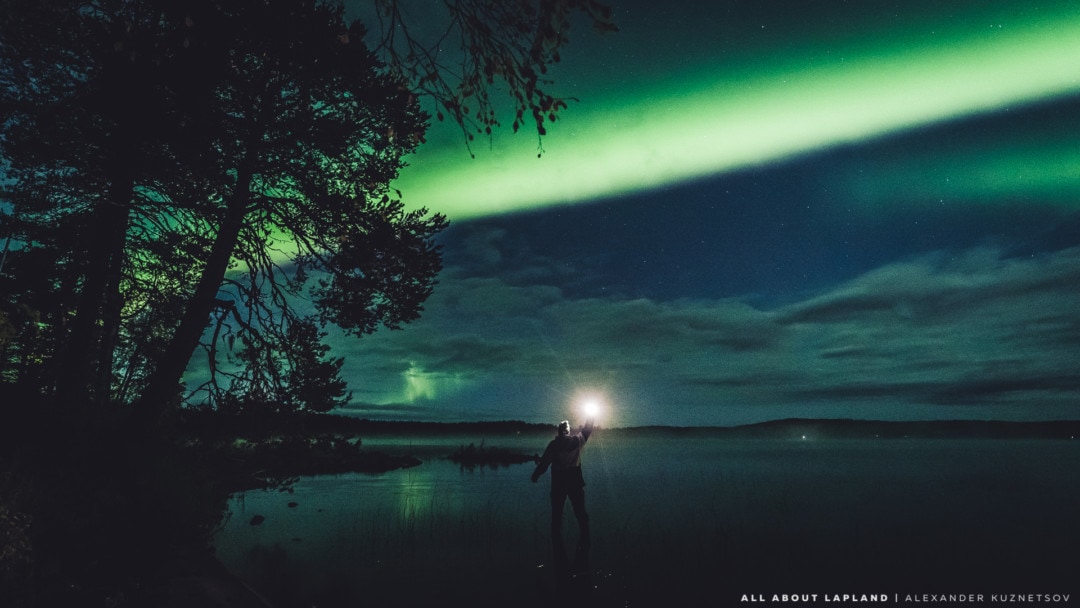 Seeing the northern lights in September in Rovaniemi Lapland Finland. Photo by Alexander Kuznetsov / Aurora Hunting.