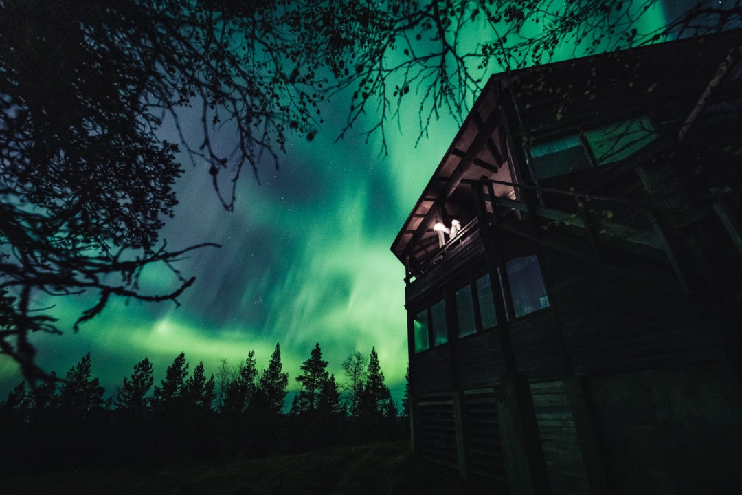 The best place to watch northern lights in Inari Ivalo Lapland Finland. Photo by Alexander Kuznetsov / Aurora Hunting