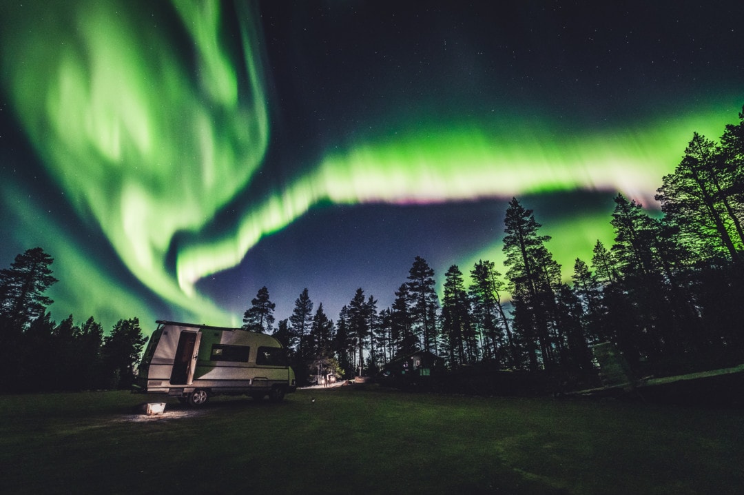 Amazing aurora storm in Ivalo Lapland Finland. Northern lights photo by Alexander Kuznetsov / Aurora Hunting