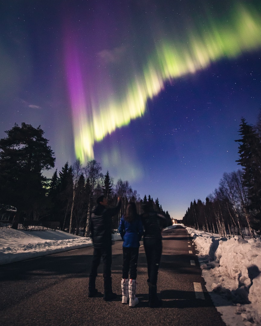 Best months to see northern lights in Rovaniemi Lapland Finland.