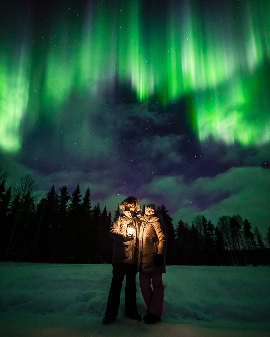 Best month to see northern lights – March! Aurora hunting in Rovaniemi Lapland Finland.