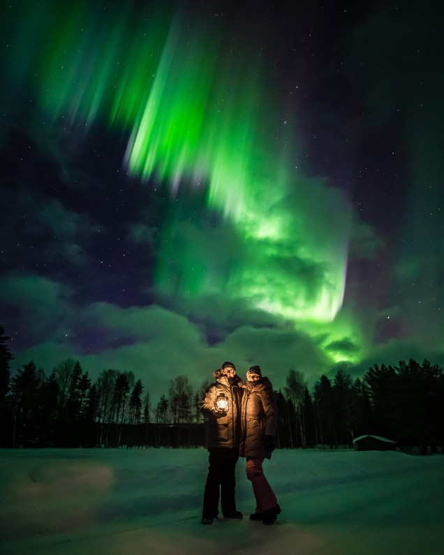 Best month to see northern lights – March! Aurora hunting in Rovaniemi Lapland Finland.