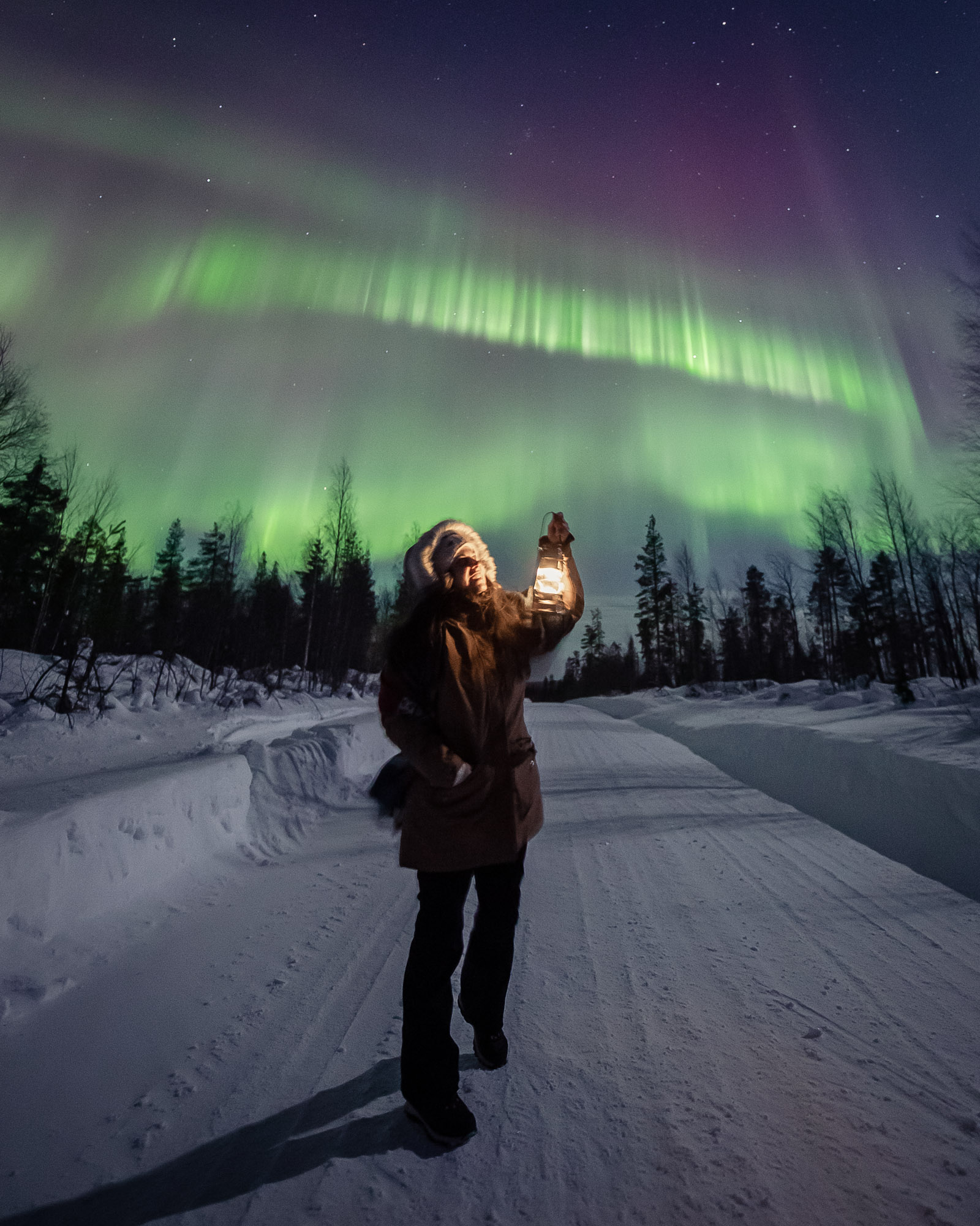 What are the chances to see northern lights in February? Aurora hunting tour Rovaniemi Lapland Finland.